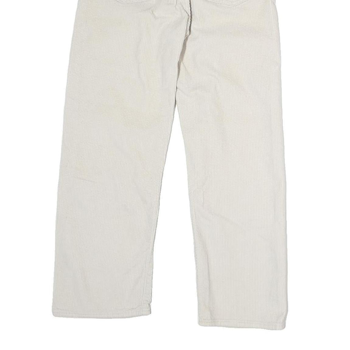 LEVI'S Womens White Cotton Woven Regular Straight Trousers W26 L25 Button