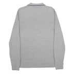 KAPPA Mens Grey Long Sleeve Plain M Cotton Casual Polo Shirt