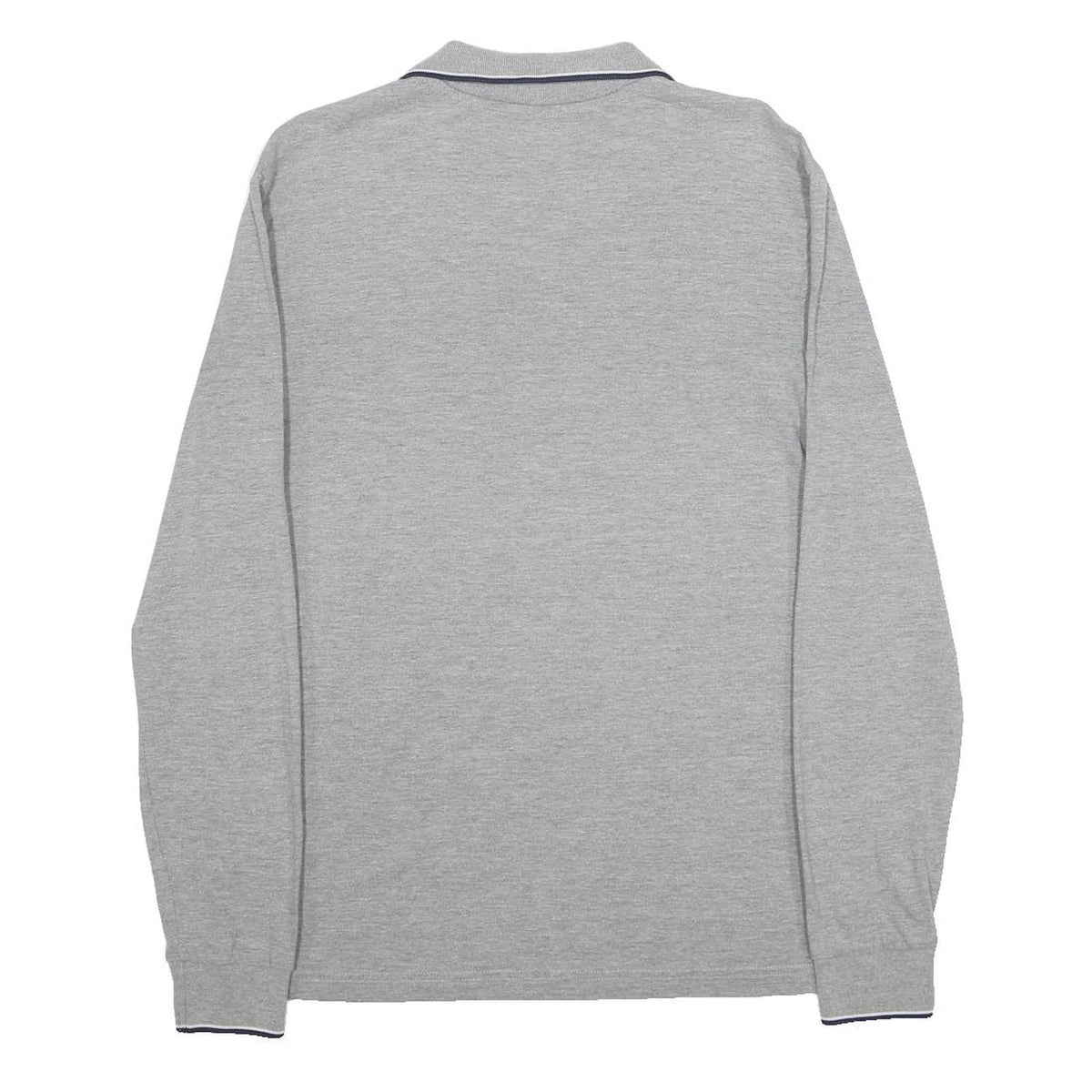 KAPPA Mens Grey Long Sleeve Plain M Cotton Casual Polo Shirt