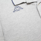 KAPPA Mens Grey Long Sleeve Plain M Cotton Casual Polo Shirt