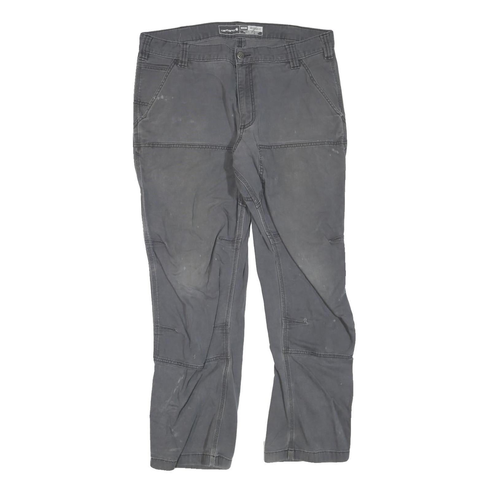 CARHARTT Mens Grey Denim Cotton Blend Regular Fit Straight Leg Jeans W36 L30