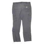 CARHARTT Mens Grey Denim Cotton Blend Regular Fit Straight Leg Jeans W36 L30