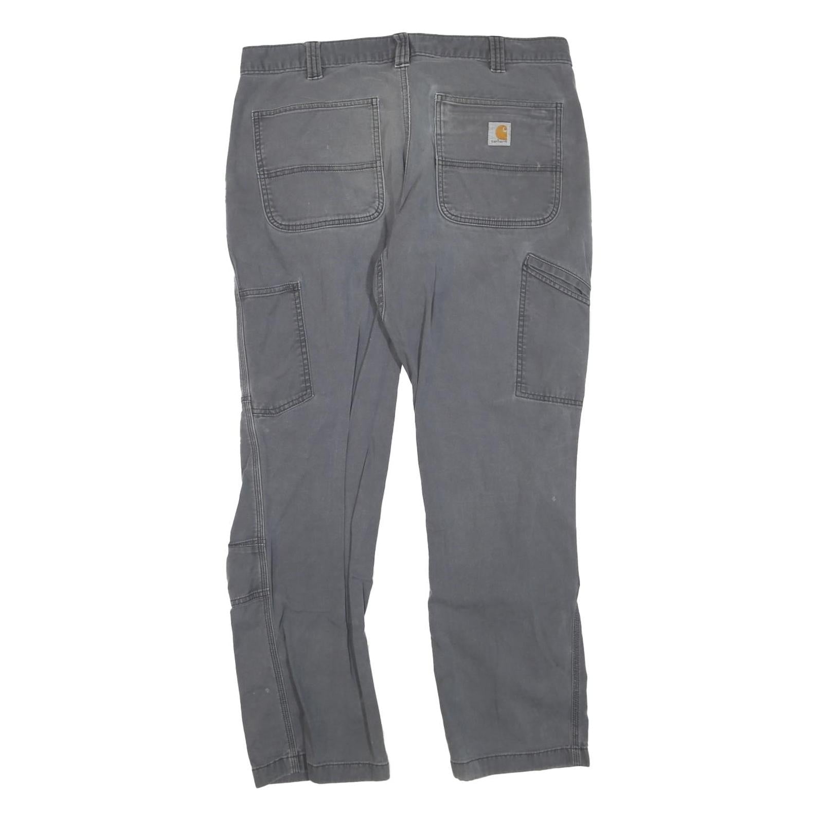 CARHARTT Mens Grey Denim Cotton Blend Regular Fit Straight Leg Jeans W36 L30