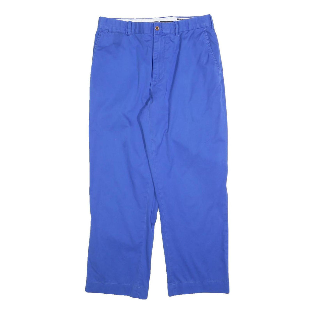 POLO RALPH LAUREN Mens Cotton Blend Blue Regular Straight Trousers W32 L26