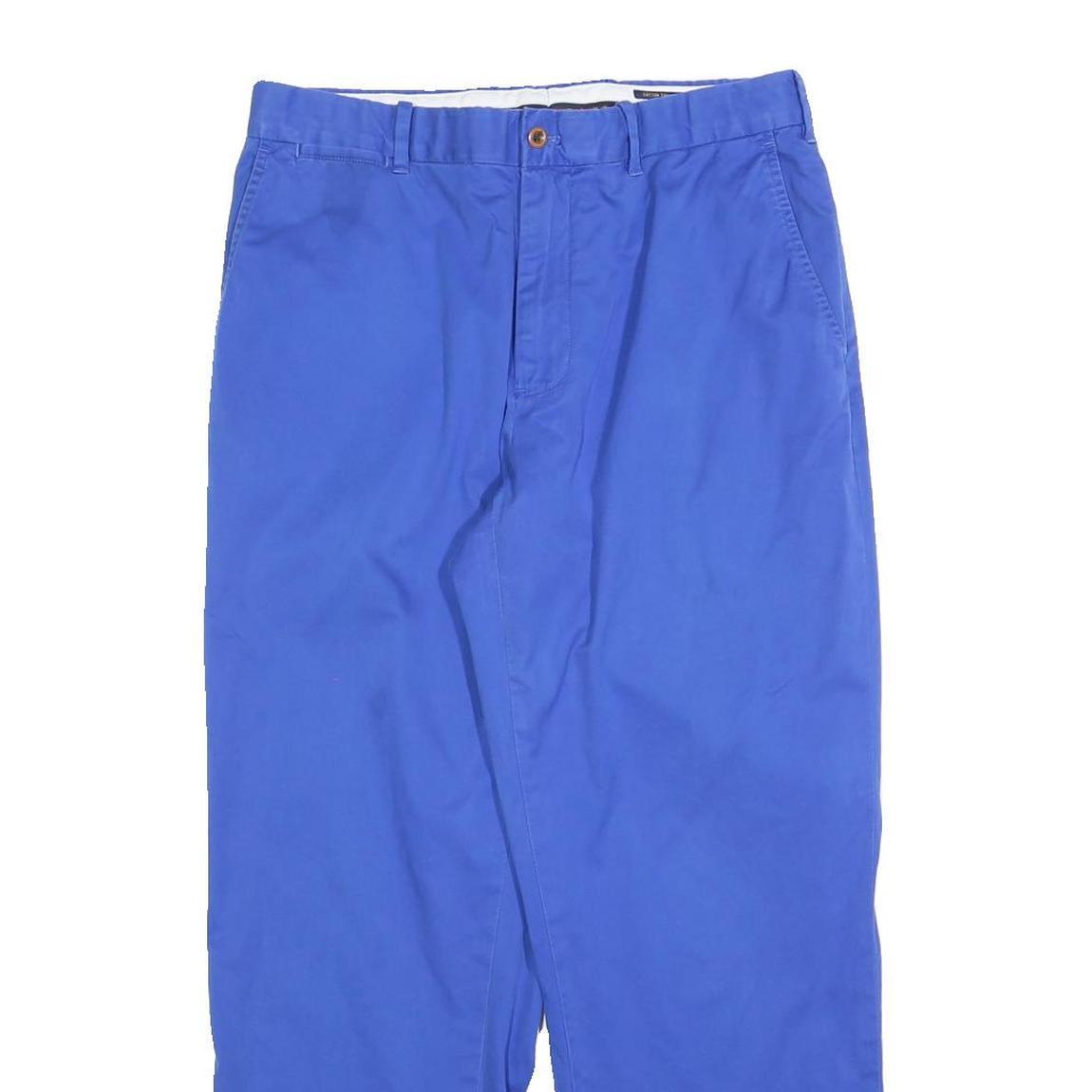 POLO RALPH LAUREN Mens Cotton Blend Blue Regular Straight Trousers W32 L26