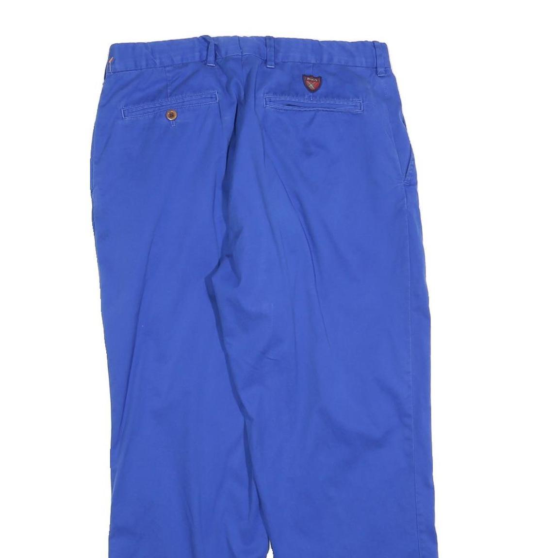 POLO RALPH LAUREN Mens Cotton Blend Blue Regular Straight Trousers W32 L26