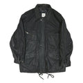 QUDRO Mens Black Leather Zip Jacket L Classic Casual Outerwear