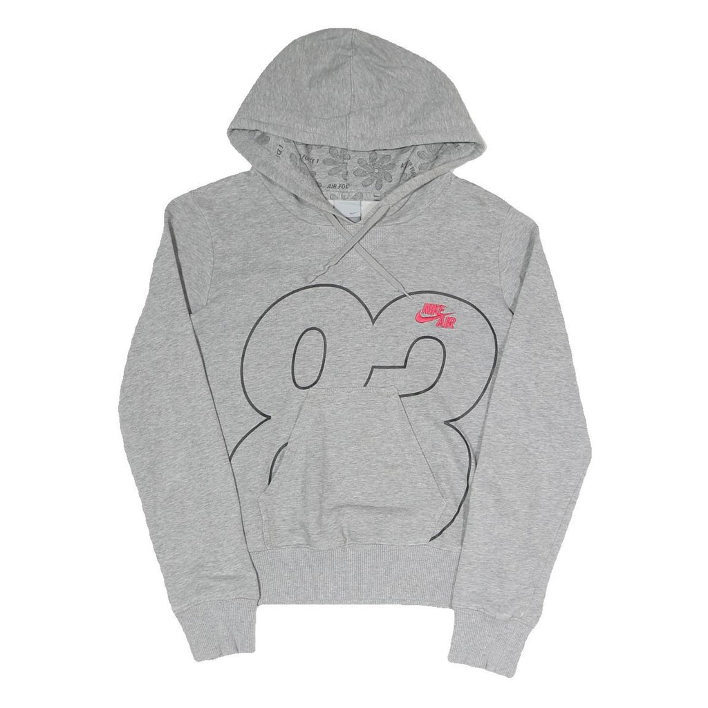 NIKE Womens Grey Hoodie S Nike Air Graphic Pullover Cotton Blend
