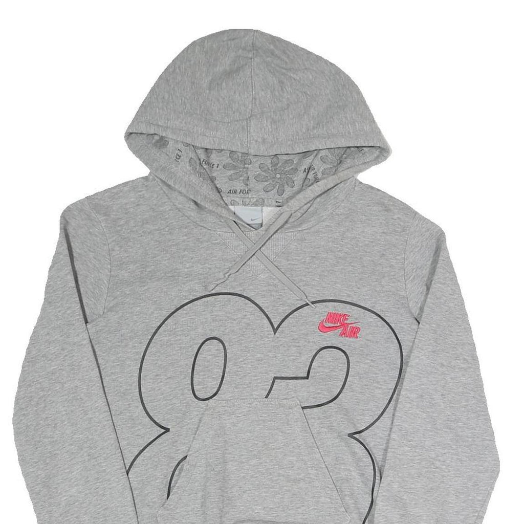 NIKE Womens Grey Hoodie S Nike Air Graphic Pullover Cotton Blend