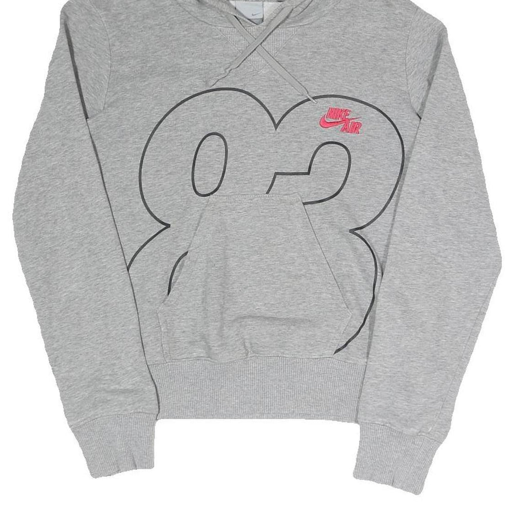 NIKE Womens Grey Hoodie S Nike Air Graphic Pullover Cotton Blend