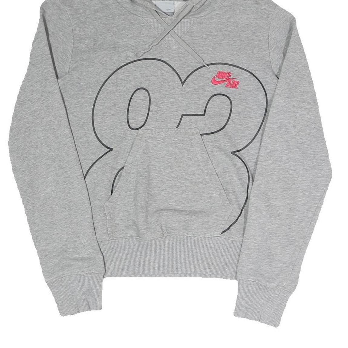 NIKE Womens Grey Hoodie S Nike Air Graphic Pullover Cotton Blend