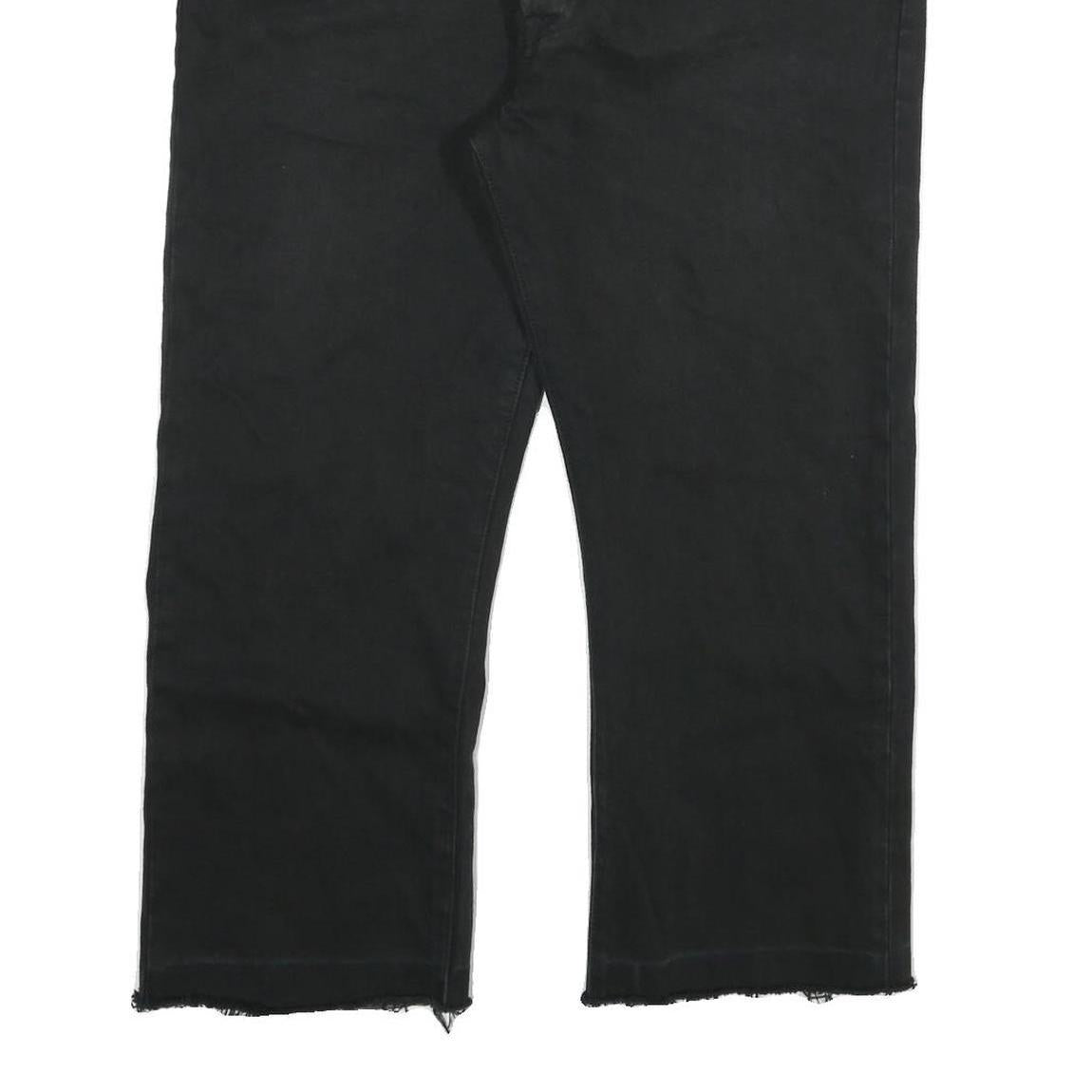 LEVI'S 501 Mens Jeans Black Regular Straight Denim Raw W38 L25 Button Closure