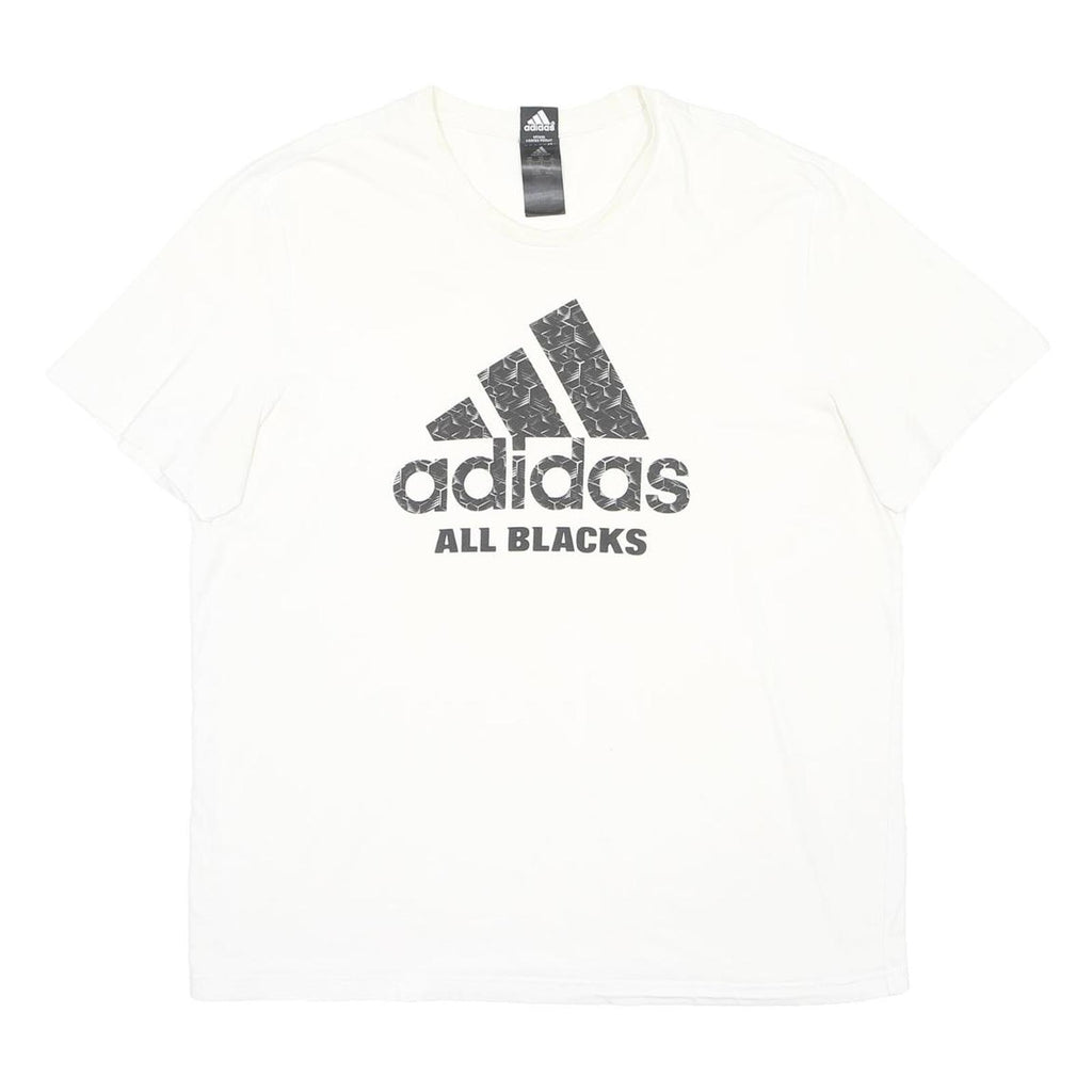 ADIDAS Mens White All Blacks Graphic T-Shirt 2XL Short Sleeve Crew Neck Rugby