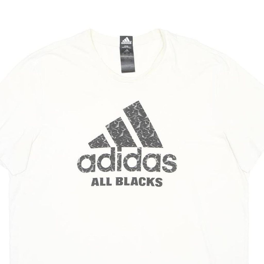 ADIDAS Mens White All Blacks Graphic T-Shirt 2XL Short Sleeve Crew Neck Rugby