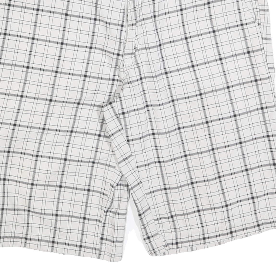 DICKIES Mens White & Black Casual Checked Shorts M W34 Cotton Blend