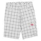 DICKIES Mens White & Black Casual Checked Shorts M W34 Cotton Blend
