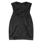 WAREHOUSE Womens Black Strapless Polyester Blend Mini Dress UK 10 Evening Party