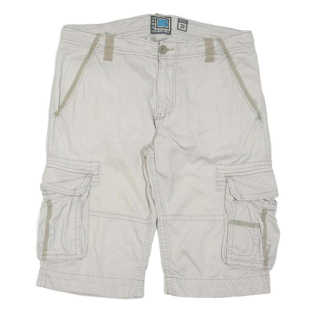 URBAN SURFACE Mens Cargo Shorts Beige M W34 Cotton Blend Casual Pocketed
