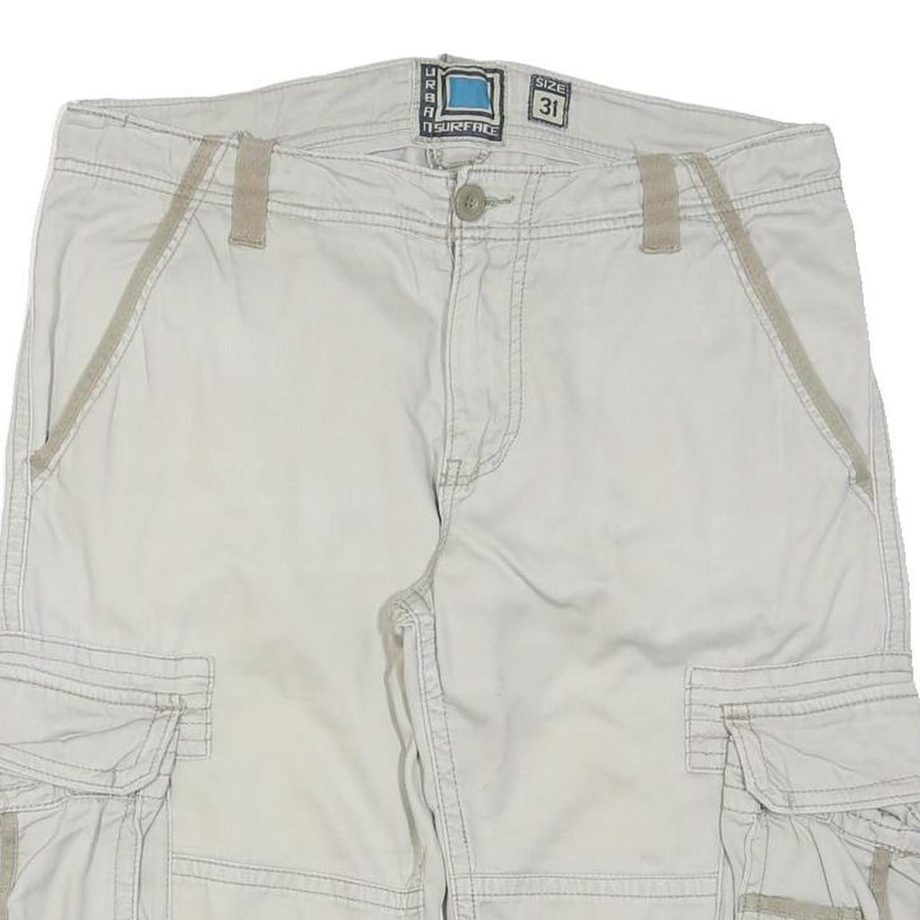 URBAN SURFACE Mens Cargo Shorts Beige M W34 Cotton Blend Casual Pocketed