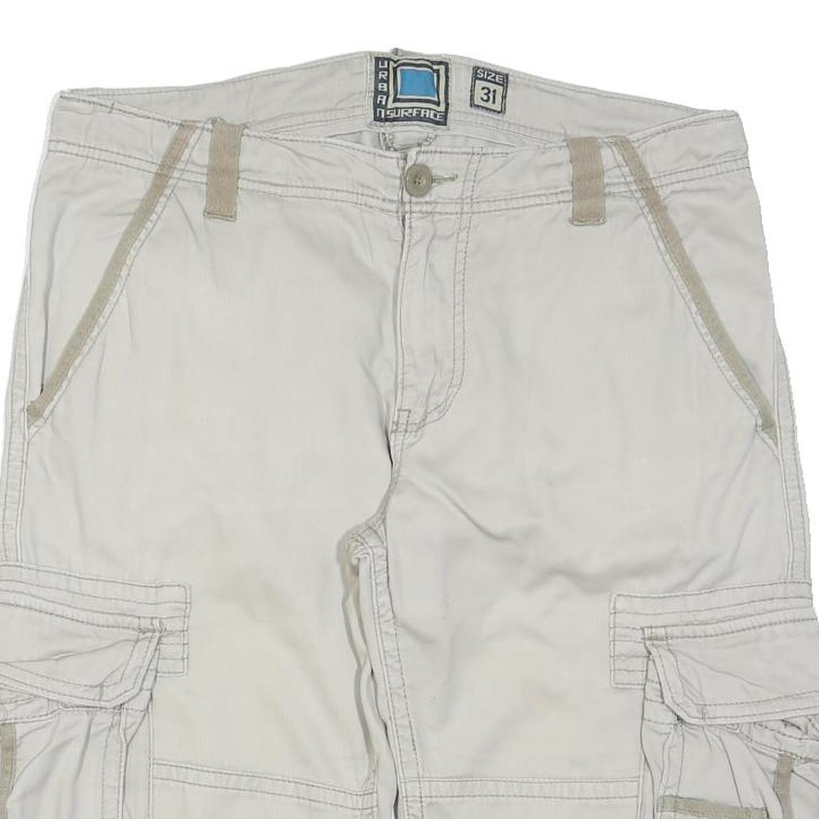 URBAN SURFACE Mens Cargo Shorts Beige M W34 Cotton Blend Casual Pocketed