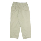 VALENTINO Mens Wool Blend Relaxed Beige Trousers W30 L27 Formal Classic Zip