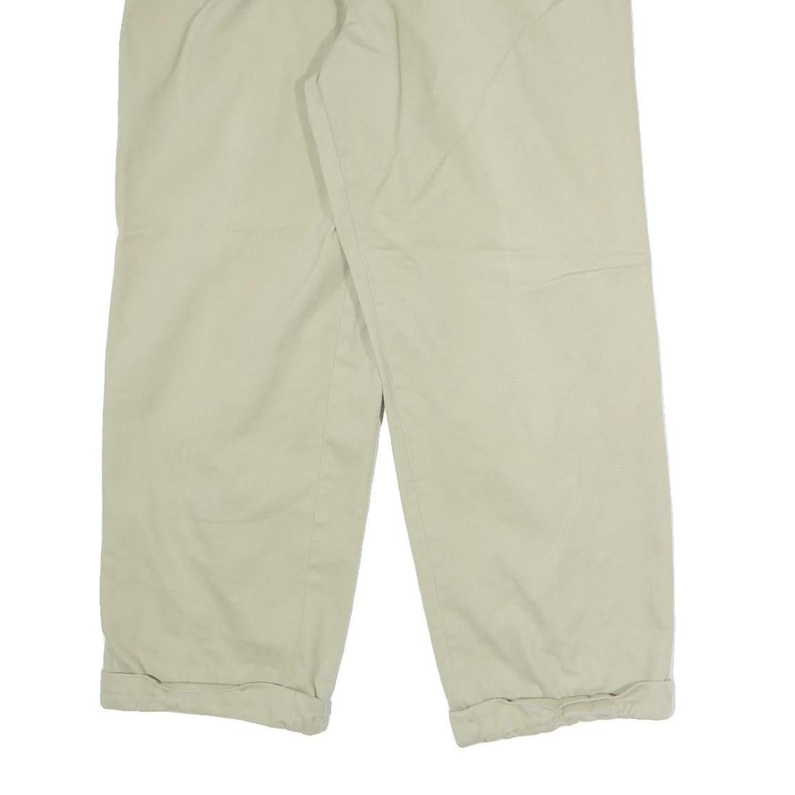 VALENTINO Mens Wool Blend Relaxed Beige Trousers W30 L27 Formal Classic Zip