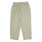 VALENTINO Mens Wool Blend Relaxed Beige Trousers W30 L27 Formal Classic Zip