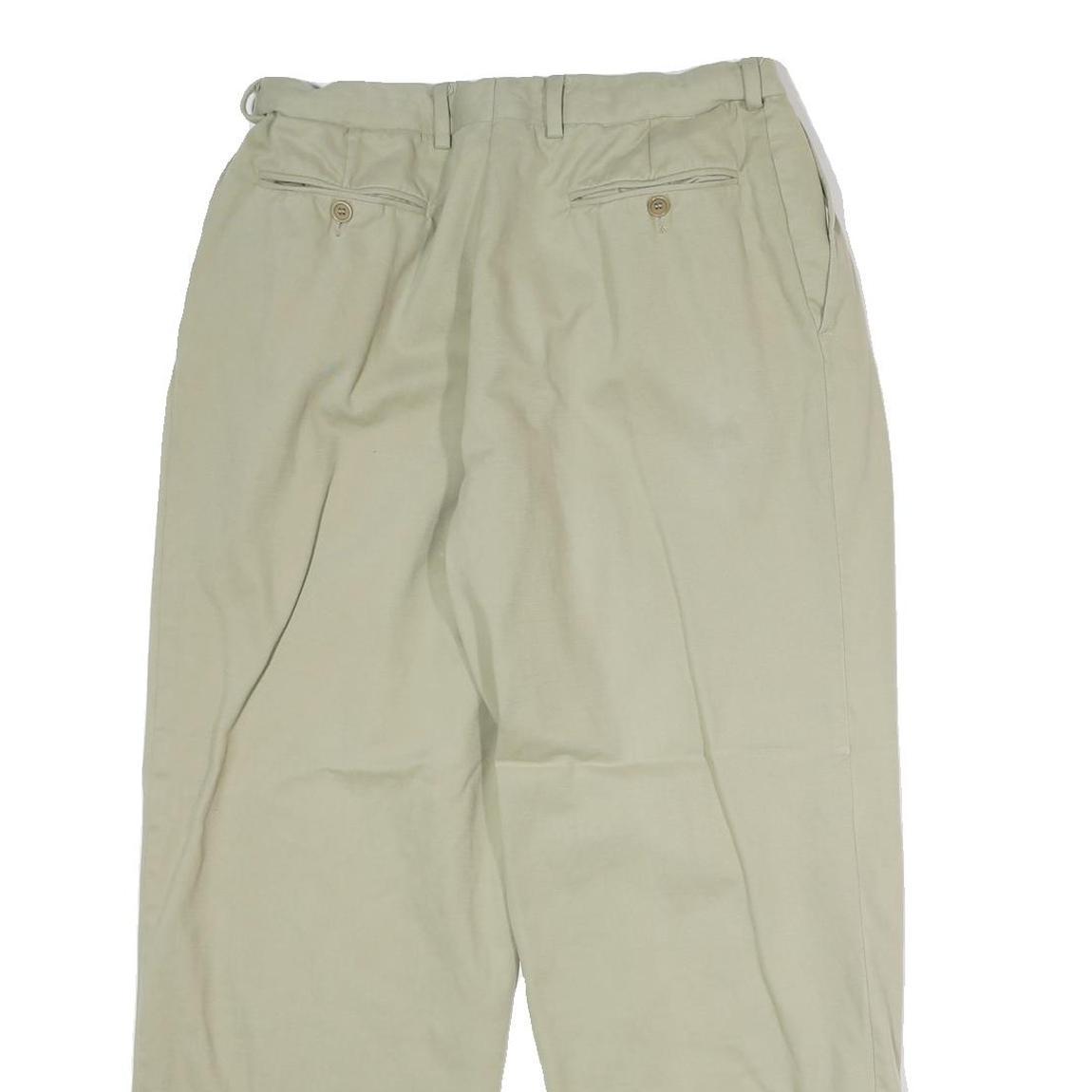 VALENTINO Mens Wool Blend Relaxed Beige Trousers W30 L27 Formal Classic Zip