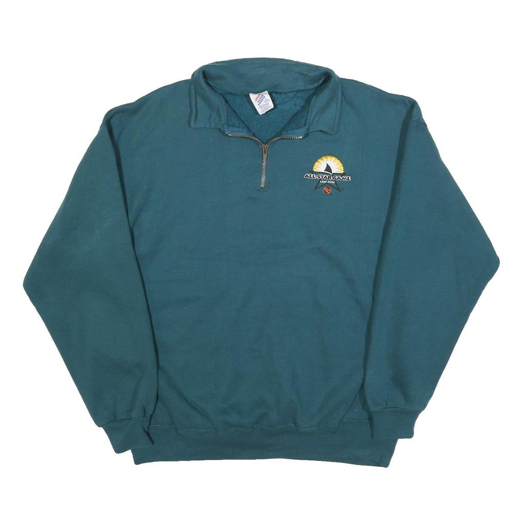 JERZEES Mens Blue 1/4 Zip Sweatshirt XL All Star Game San Jose Casual