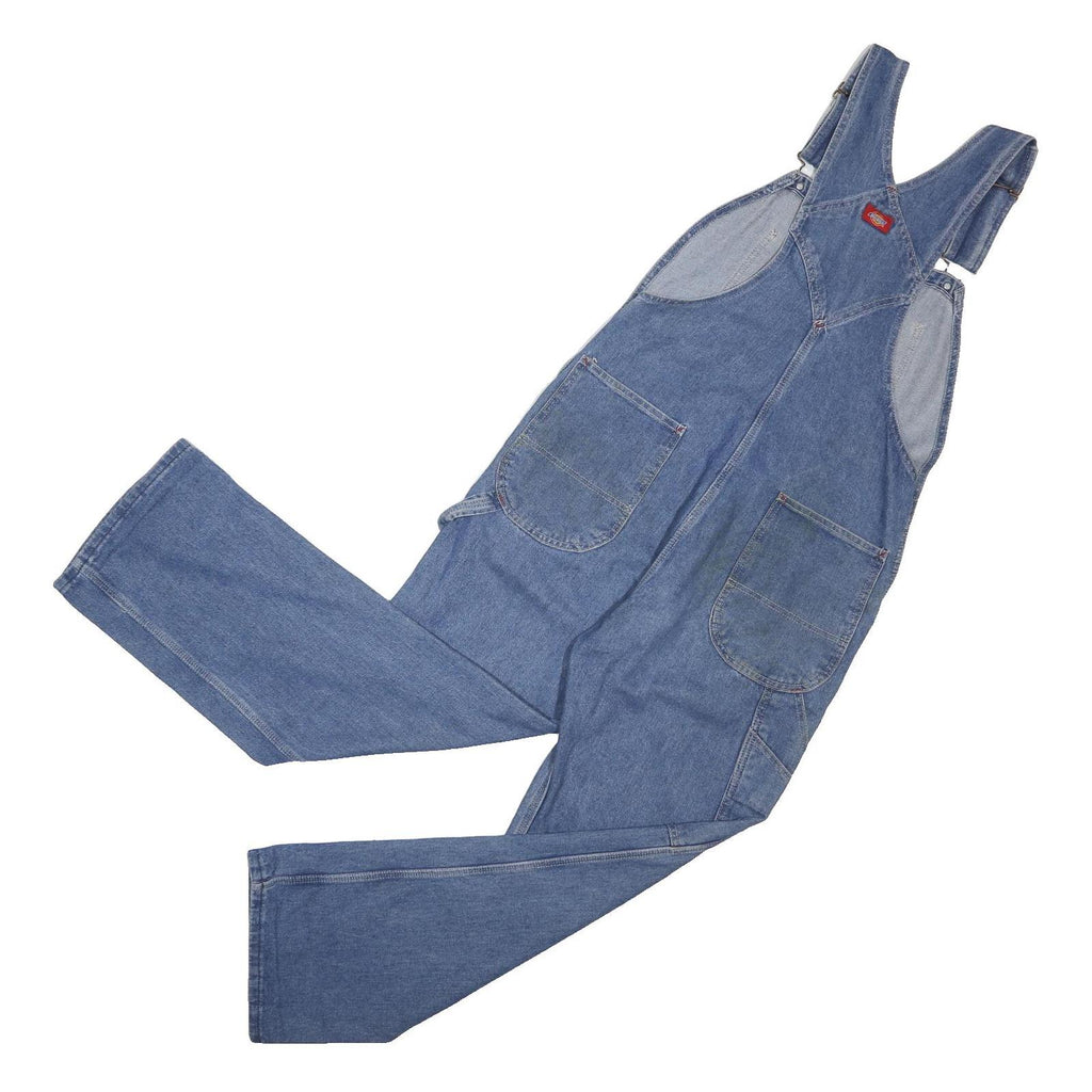 DICKIES Mens Blue Cotton Blend Denim Dungarees M W34 L30 Adjustable Straps
