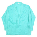 GIGINE Womens Turquoise Jacket L Cotton Button Closure Classic Fit Plain