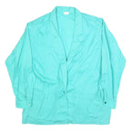 GIGINE Womens Turquoise Jacket L Cotton Button Closure Classic Fit Plain