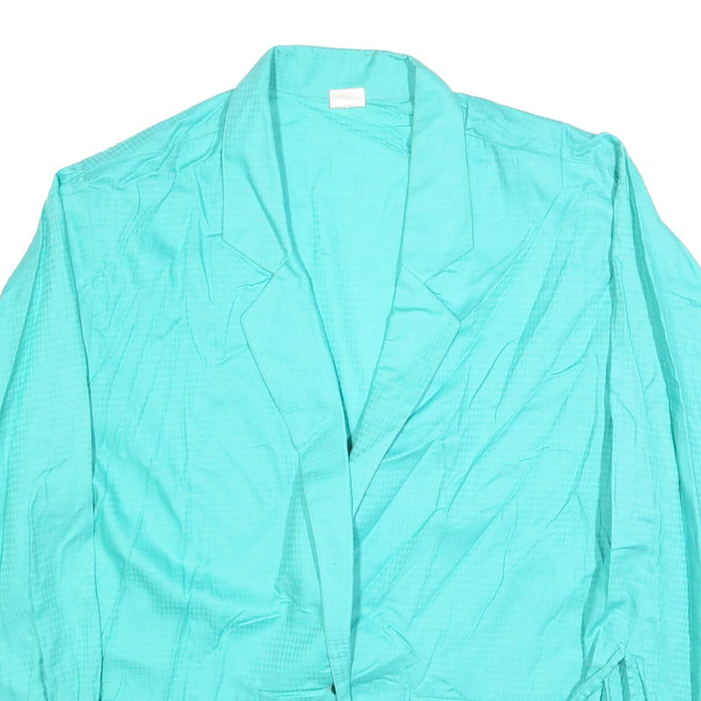 GIGINE Womens Turquoise Jacket L Cotton Button Closure Classic Fit Plain