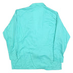 GIGINE Womens Turquoise Jacket L Cotton Button Closure Classic Fit Plain