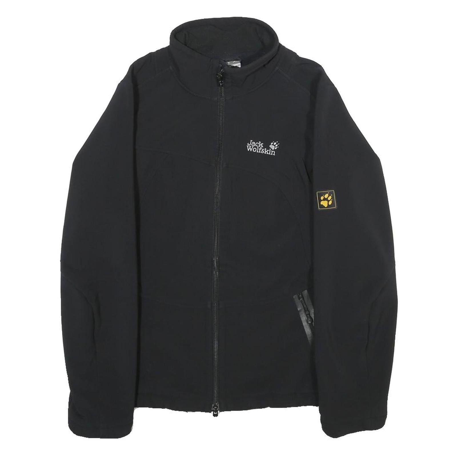 JACK WOLFSKIN Womens Black Softshell Jacket M Polyester Blend Zip Outdoor Layer