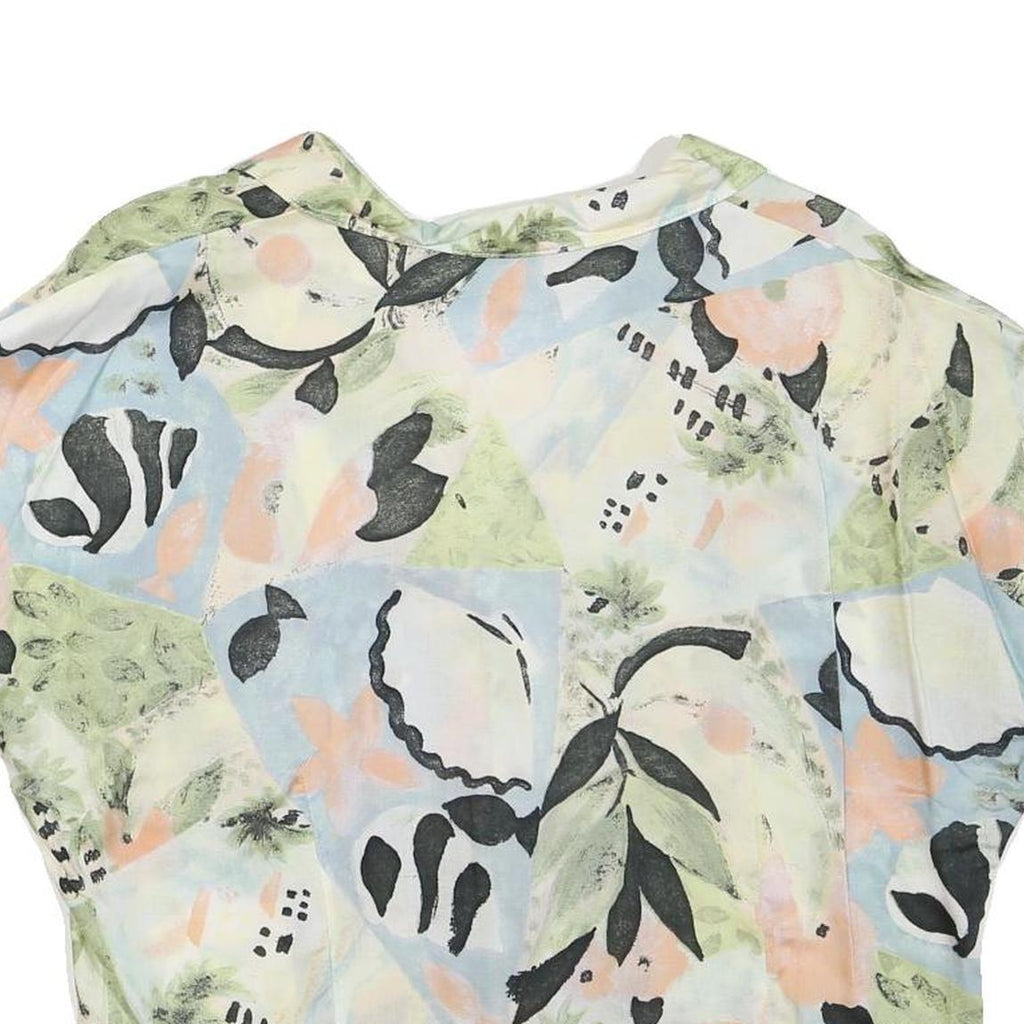 TAIFUN Womens Pastel Green & Blue Abstract Print Shirt Short Sleeve Collared M