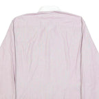 RENATO CAVALLI Mens Pink & White Relaxed Fit Plain Cotton Blend Shirt M Button