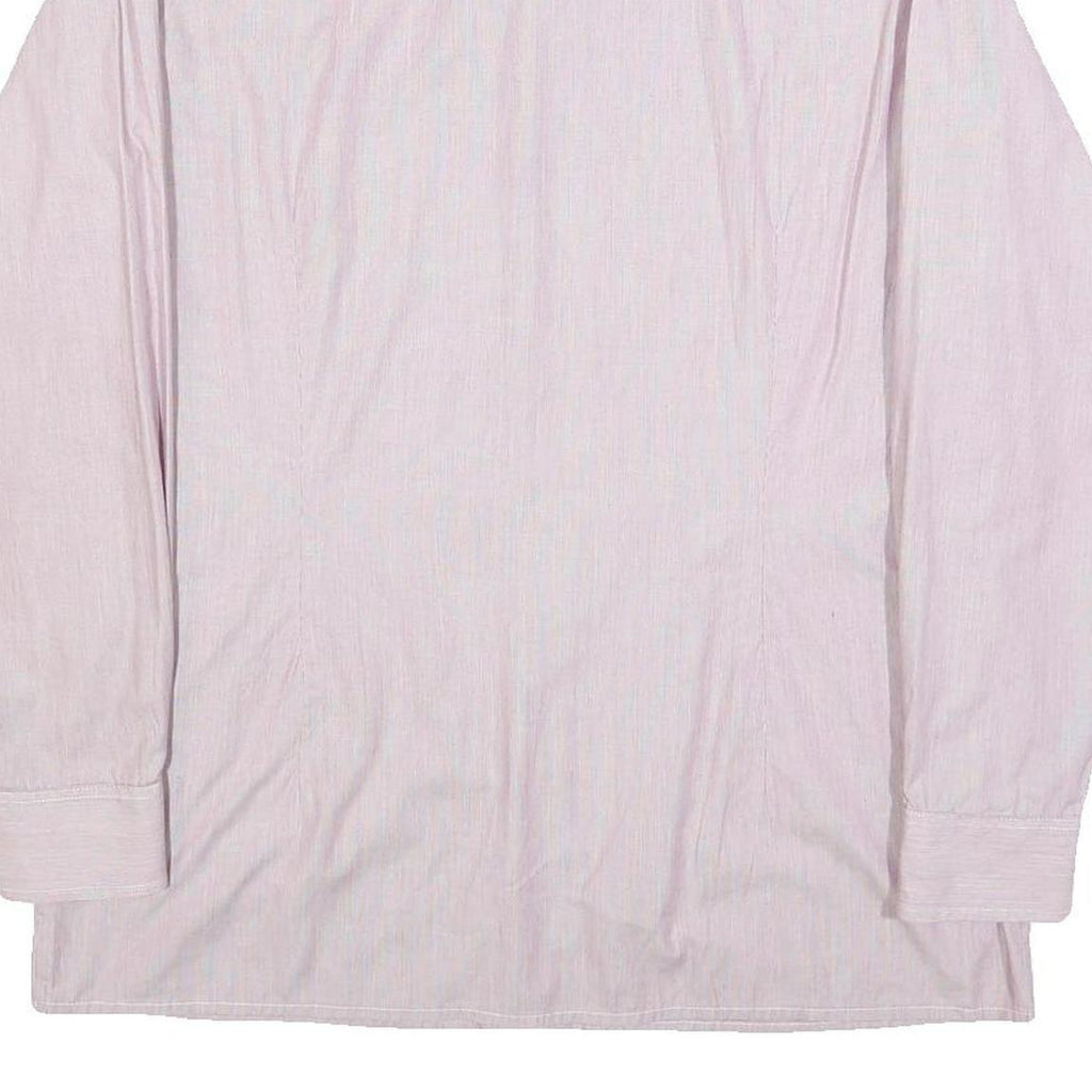 RENATO CAVALLI Mens Pink & White Relaxed Fit Plain Cotton Blend Shirt M Button