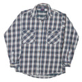 DAKOTA Mens Blue White Brown Check Shirt L Cotton Blend Casual Classic
