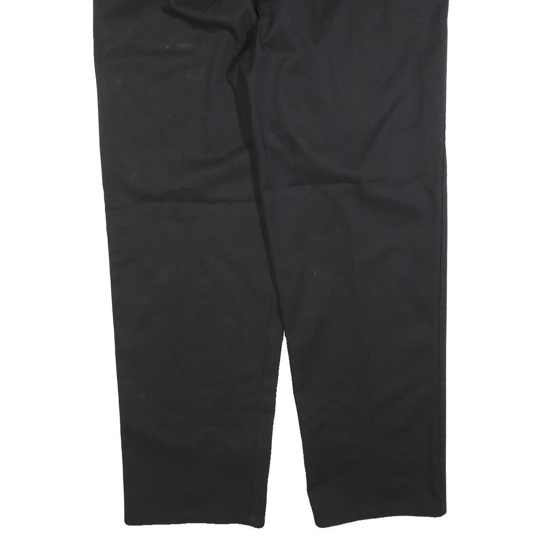 DICKIES Mens Cotton Blend Black Regular Straight Trousers W38 L32 Workwear