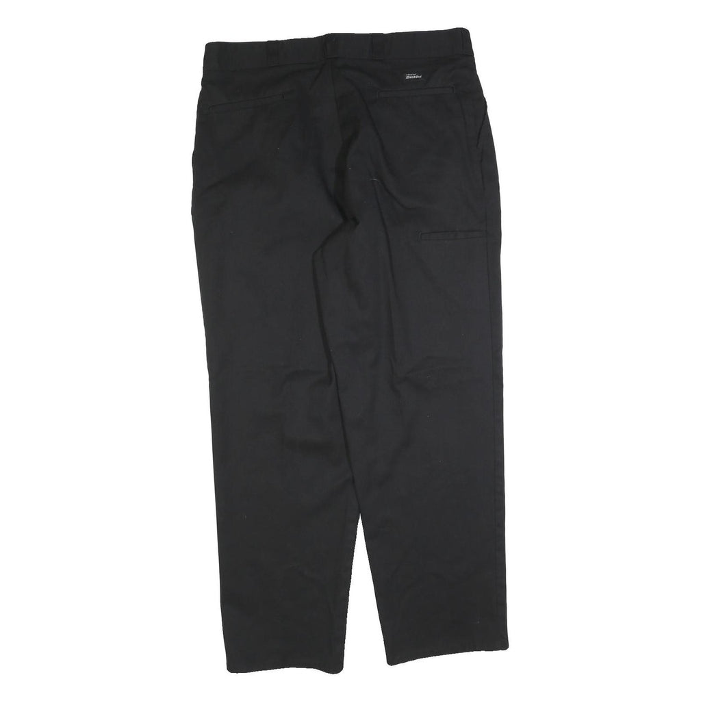 DICKIES Mens Cotton Blend Black Regular Straight Trousers W38 L32 Workwear