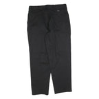 DICKIES Mens Cotton Blend Black Regular Straight Trousers W38 L32 Workwear