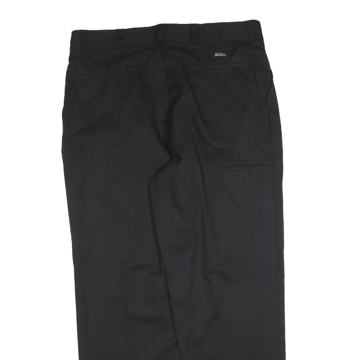 DICKIES Mens Cotton Blend Black Regular Straight Trousers W38 L32 Workwear