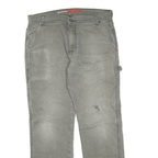 DICKIES Mens Regular Fit Grey Denim Jeans W36 L32 Workwear Cotton Blend Zip