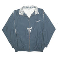 ROX SPORTSWEAR Mens Blue & White Zip Jacket L Nylon Patterned Sports Casual
