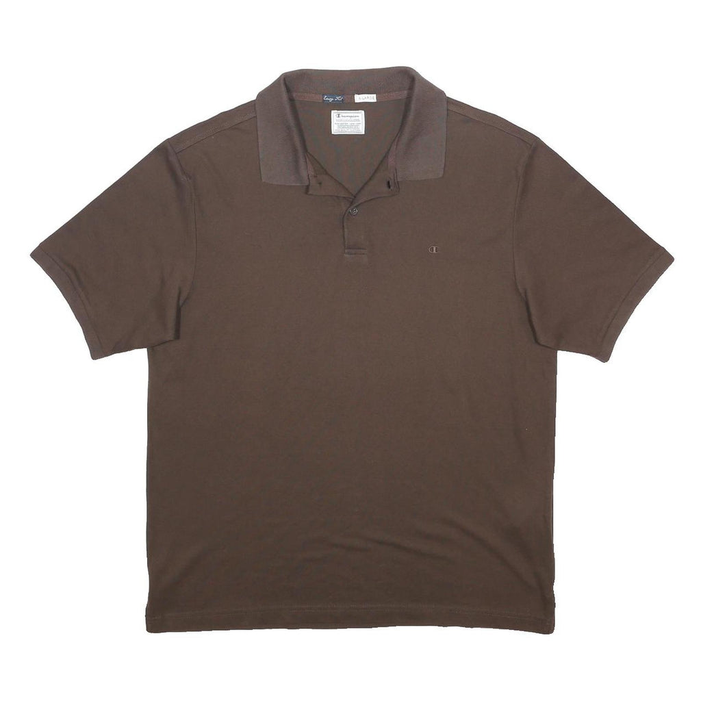 CHAMPION Womens Brown Short Sleeve Plain XL Cotton Blend Polo Shirt Casual