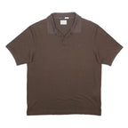 CHAMPION Womens Brown Short Sleeve Plain XL Cotton Blend Polo Shirt Casual