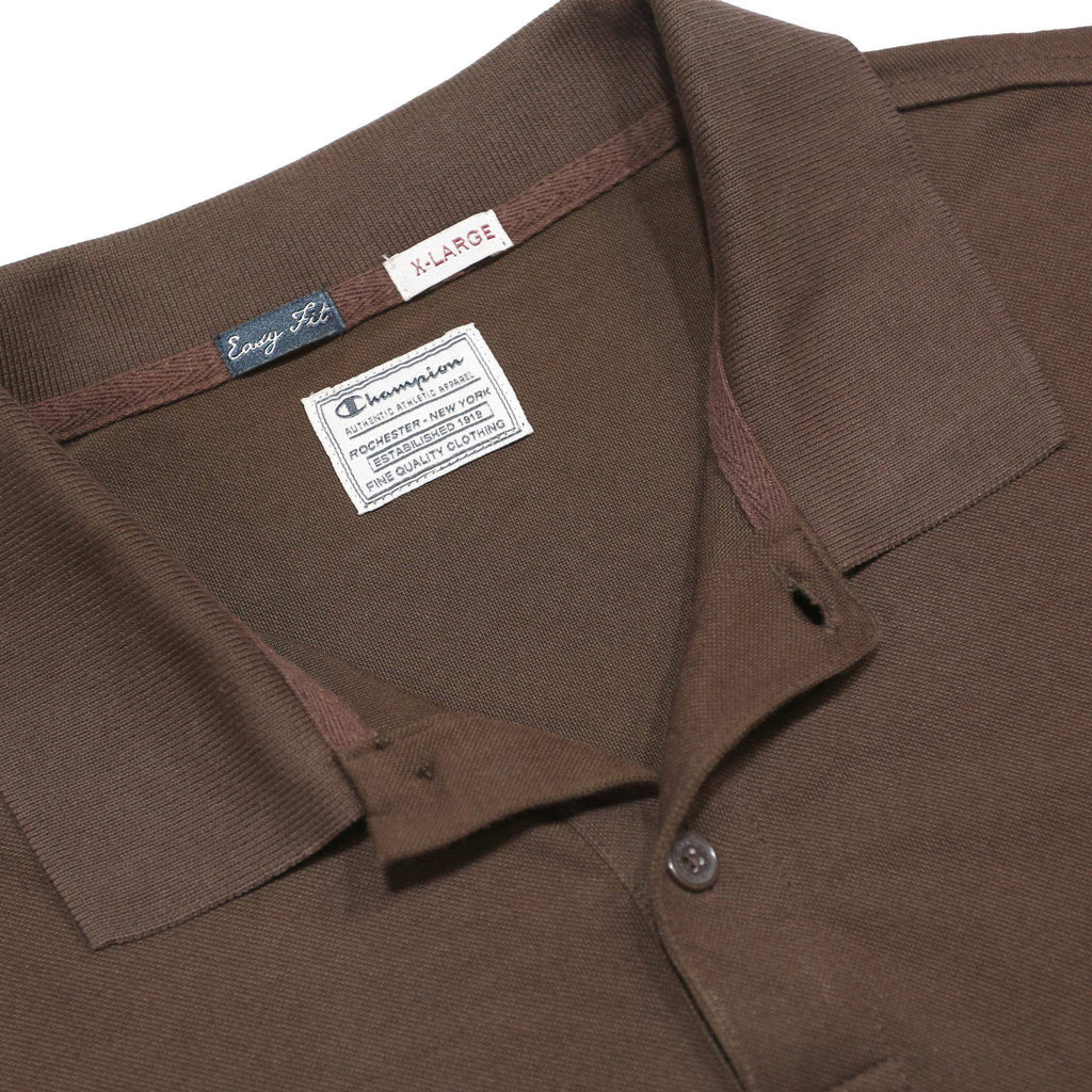 CHAMPION Womens Brown Short Sleeve Plain XL Cotton Blend Polo Shirt Casual