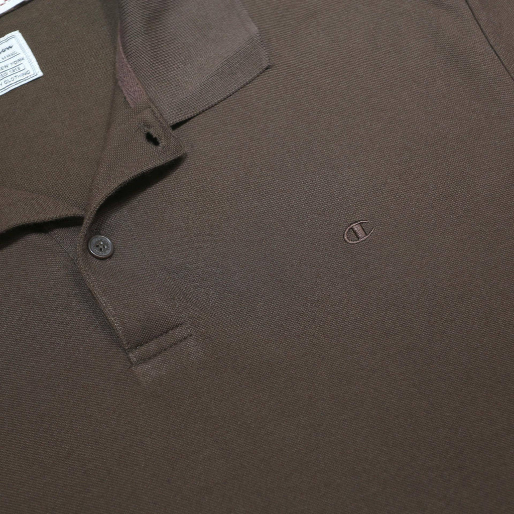 CHAMPION Womens Brown Short Sleeve Plain XL Cotton Blend Polo Shirt Casual