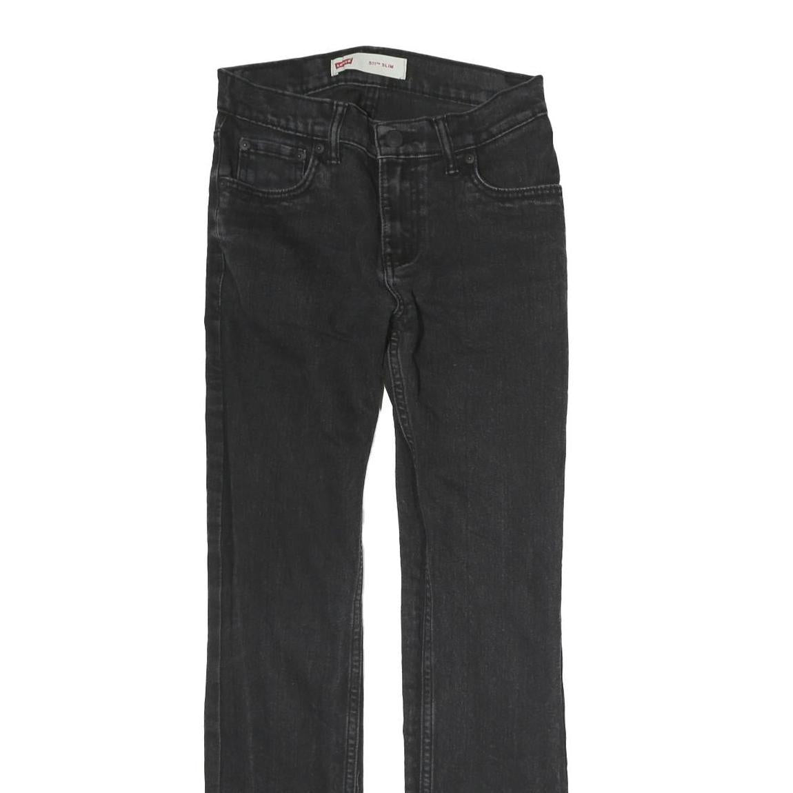LEVI'S 511 Womens Jeans Black Slim Skinny Denim Medium W27 L27 Zip Closure
